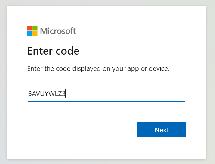 device code login