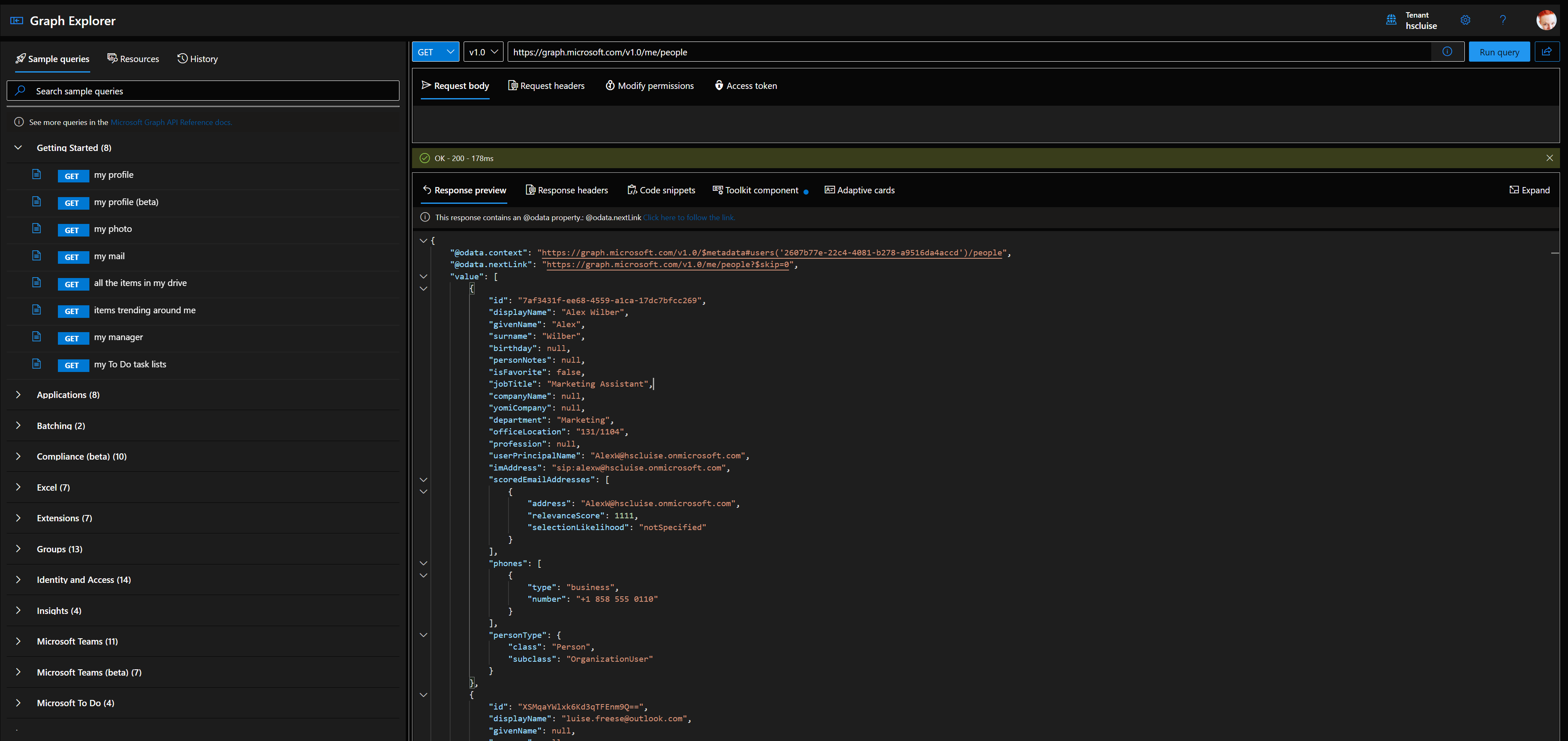 Microsoft Graph Explorer