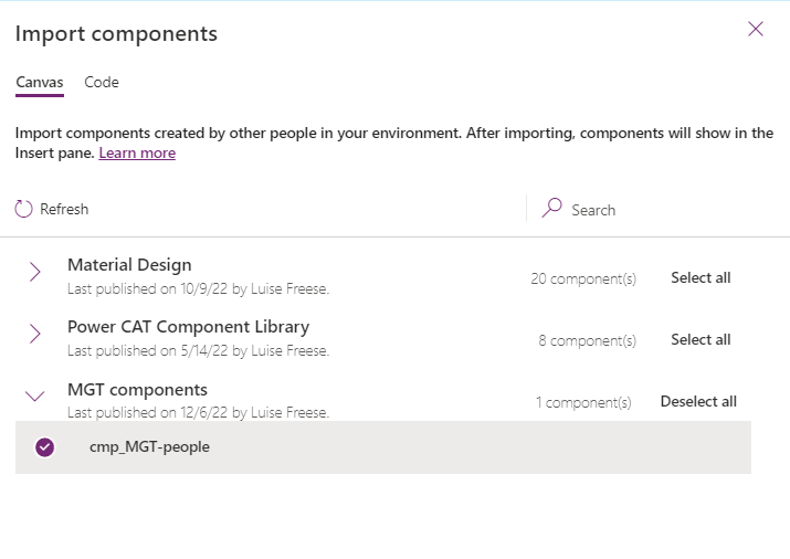 import component