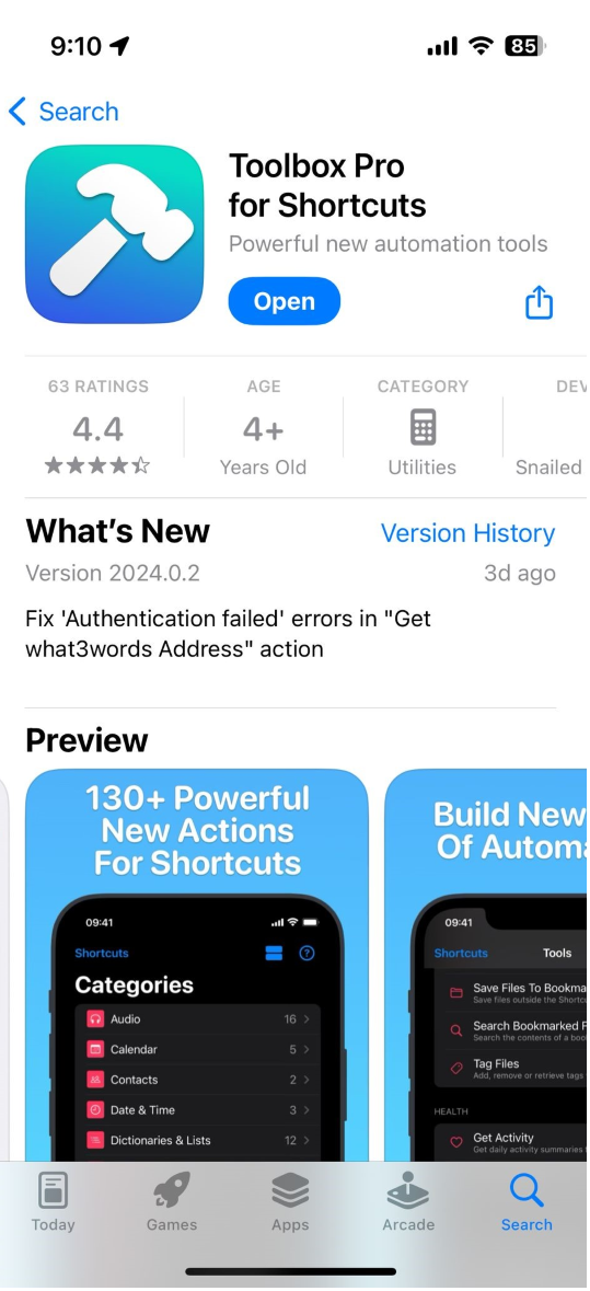 Toolbox Pro for Shortcuts