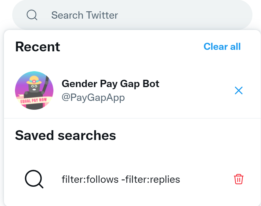 save twitter search
